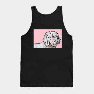 Bichon Frise Dog on Pink Tank Top